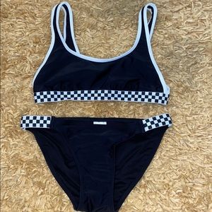 checkered swimsuit